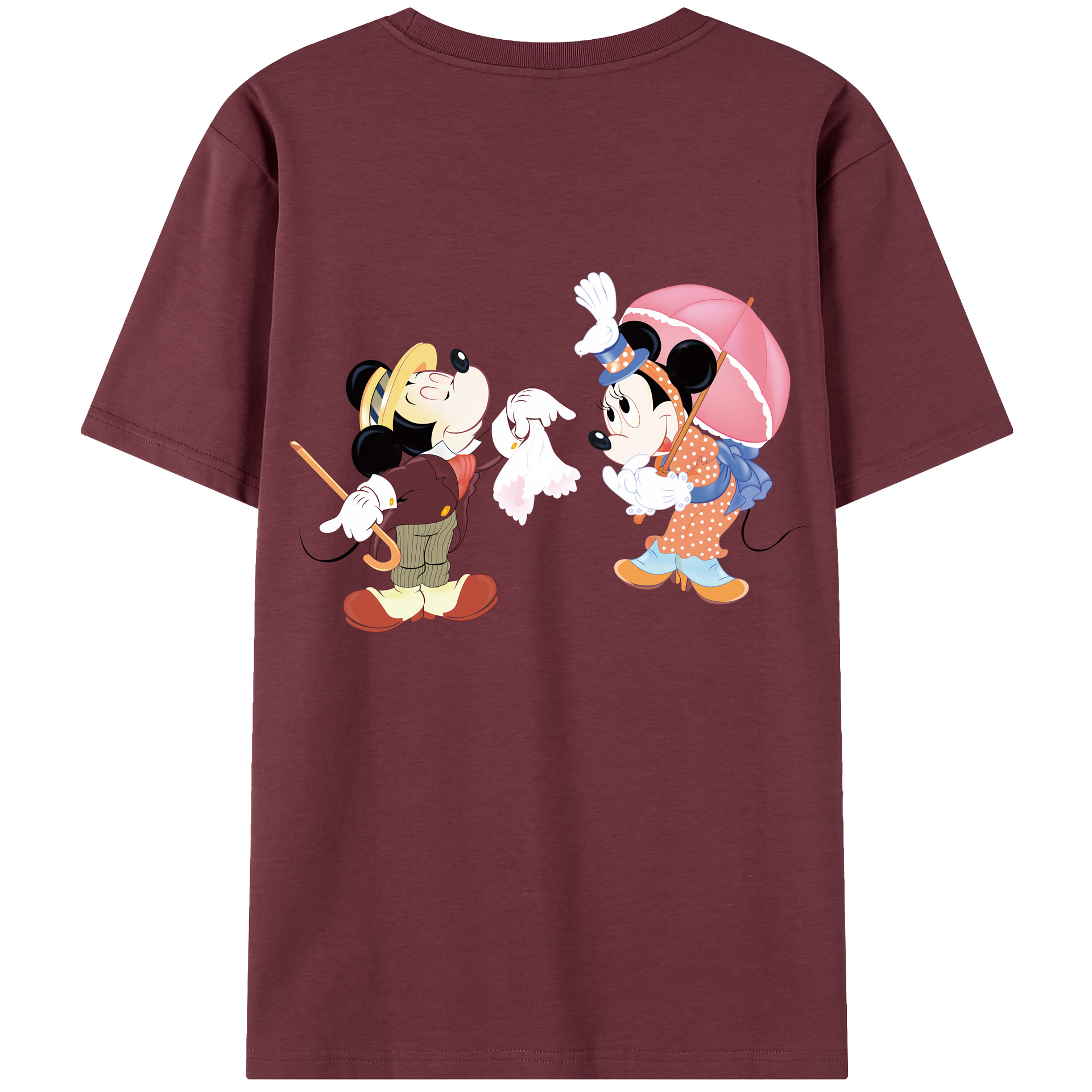 （画像用） ミッキーマウス Mickey Mouse 綿100％半袖Tシャツ（背面プリント）